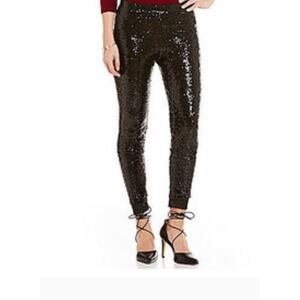 Gianni Bini Black Sequin Pants Size Small Holiday Party NYE Dressy